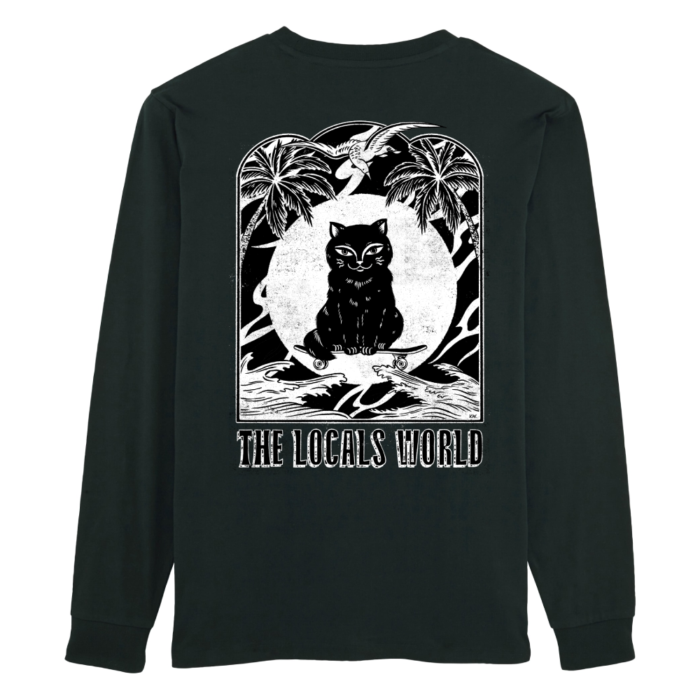 MANGA LARGA "GATO GORDO B&W"